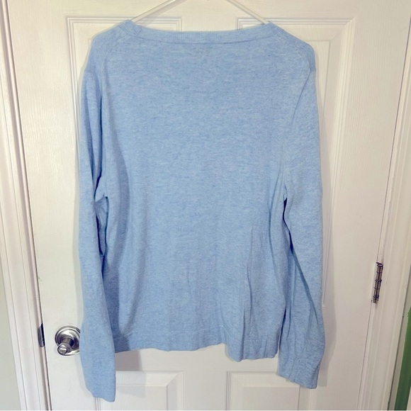 J. Crew Women Teddie Sweater X-Large Blue Preppy Coquette Wool Cotton Crewneck - Picture 7 of 13